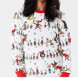 POTTERY BARN Adult Dr. Seuss's The Grinch Organic Cotton Pajama Top Small